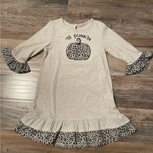 NWOT Fall/pumpkin girls ruffle dress